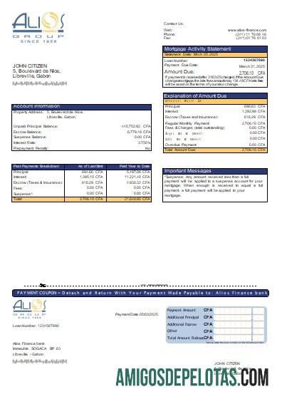 Gabão Alios Finance Bank Extrato de hipoteca Scr baixar para verificação